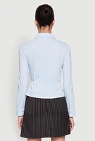 Womens Iris Tie Waist Button Front Shirt, M