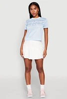 Womens Graphic Jersey Top, Blue, Size L