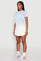 Womens Graphic Jersey Top, Blue, Size L