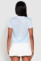 Womens Graphic Jersey Top, Blue, Size L