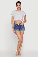 Womens Bubble Hem Cropped Tee,