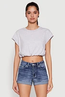 Womens Bubble Hem Cropped Tee,
