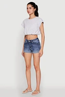 Womens Bubble Hem Cropped Tee,