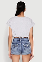 Womens Bubble Hem Cropped Tee,