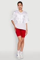 Womens Satin Football Jersey, White, Size XL