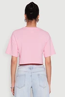 Womens Bear Graphic Cropped Tee,