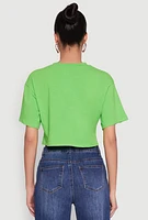 Womens Find Me Under The Palms Graphic Cropped T-Shirt, XL