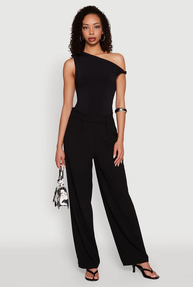 Womens Almost Famous Twist Sleeve Blouse,