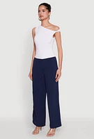 Womens Almost Famous Twist Sleeve Blouse, White, Size XL