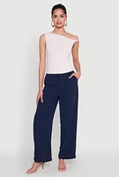 Womens Almost Famous Twist Sleeve Blouse, Pink, Size L