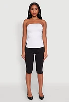 Womens Madden Girl Ruched Side Slit Tube Top, White, Size XL