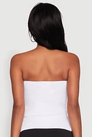 Womens Madden Girl Ruched Side Slit Tube Top, White, Size XL