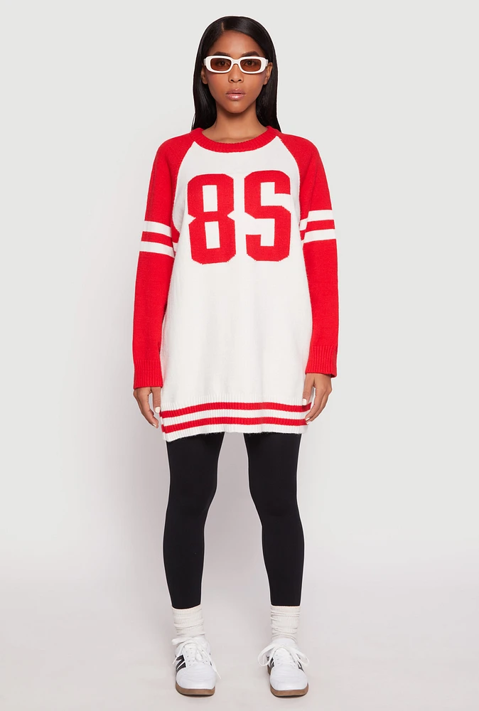 Womens Daisy 85 Raglan Sleeve Tunic Sweater, Red, Size M