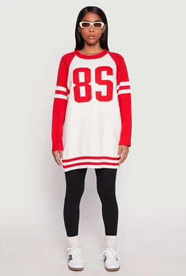 Womens Daisy 85 Raglan Sleeve Tunic Sweater, Red, Size M
