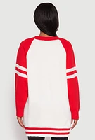 Womens Daisy 85 Raglan Sleeve Tunic Sweater, Red, Size M