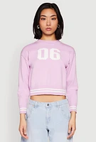 Womens 06 Cropped Sweater, Purple, Size XL