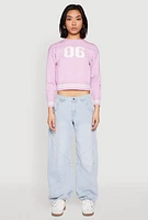 Womens 06 Cropped Sweater, Purple, Size XL