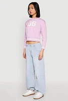 Womens 06 Cropped Sweater, Purple, Size XL