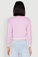Womens 06 Cropped Sweater, Purple, Size XL