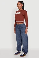 Womens 06 Cropped Sweater, Brown,
