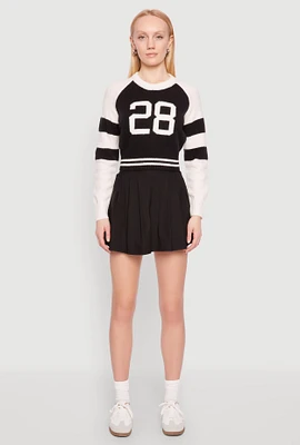 Womens Daisy 28 Varsity Stripe Graphic Sweater, Multi,