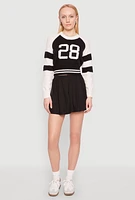 Womens Daisy 28 Varsity Stripe Graphic Sweater, Multi,