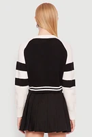 Womens Daisy 28 Varsity Stripe Graphic Sweater, Multi,