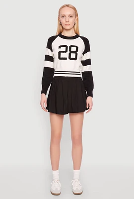 Womens Daisy 28 Varsity Stripe Graphic Sweater,