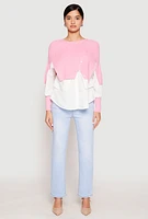 Womens Daisy Asymmetrical Knit Layered Look Top, Pink, Size M