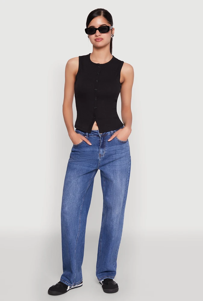 Womens Almost Famous Rib Knit Vest,