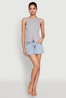 Womens Almost Famous Rib Knit Vest, Grey, Size L