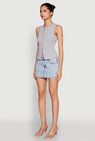 Womens Almost Famous Rib Knit Vest, Grey, Size L