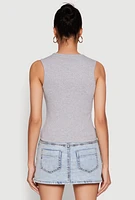 Womens Almost Famous Rib Knit Vest, Grey, Size L