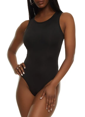 Womens Basic Crew Neck Tank Bodysuit,