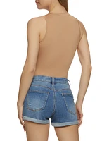 Womens Basic Crew Neck Tank Bodysuit,