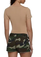 Womens Daisy Short Sleeve Scoop Bodysuit, S