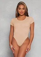 Womens Daisy Basic Crew Neck Short Sleeve Bodysuit,