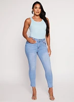 Womens Daisy Ribbed Knit Tank Bodysuit,