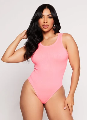 Womens Daisy Ribbed Knit Tank Bodysuit,