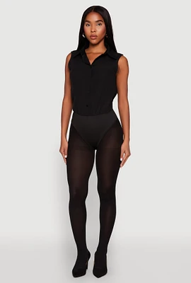 Womens Daisy Sleeveless Button Front Bodysuit,