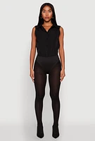 Womens Daisy Sleeveless Button Front Bodysuit, Black, Size M