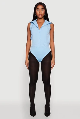 Womens Daisy Sleeveless Button Front Bodysuit,