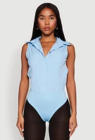 Womens Daisy Sleeveless Button Front Bodysuit,