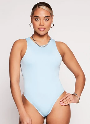 Womens Daisy Solid Racerback Tank Bodysuit, S