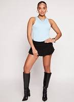 Womens Daisy Solid Racerback Tank Bodysuit, S