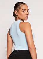 Womens Daisy Solid Racerback Tank Bodysuit, S