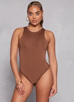Womens Daisy Solid Racerback Tank Bodysuit,