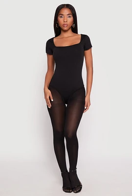 Womens Square Neck Seamless Bodysuit,