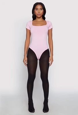 Womens Square Neck Seamless Bodysuit,