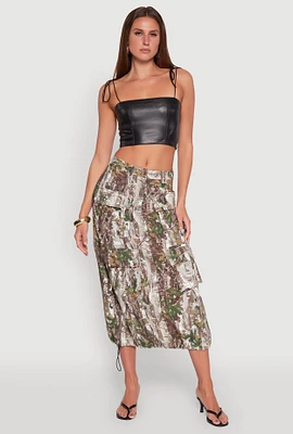 Womens Hunter Camo Hyperstretch Cargo Maxi Skirt, Multi, Size S